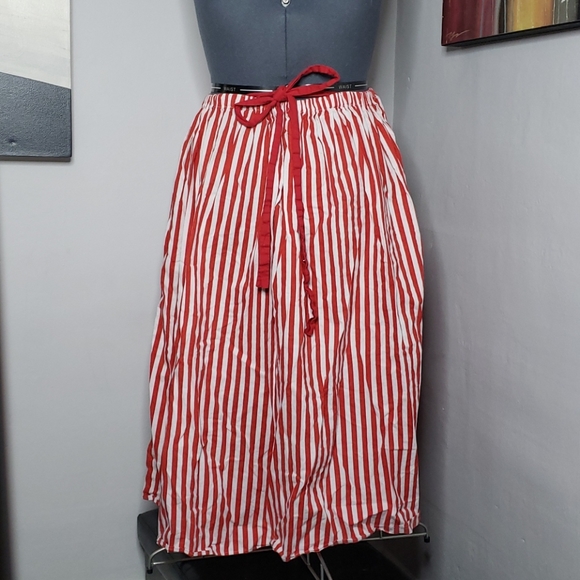 Dresses & Skirts - Red and White Striped Skirt